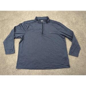 Greg Norman Pullover Mens XXL Blue Long Sleeve 1/4 Zip Logo Golf Casual